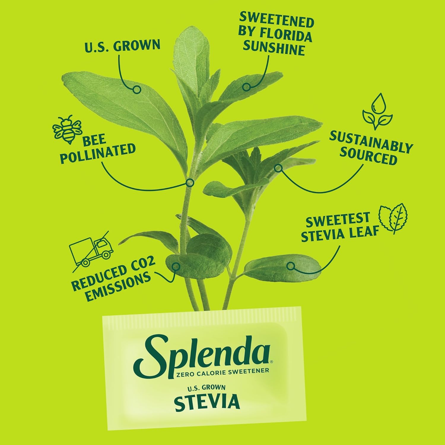 Splenda Stevia Zero Calorie Sweetener, Sugar Substitute Packets, 100 Count (Pack Of 1)