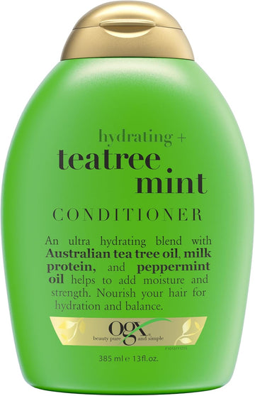 Ogx Hydrating Teatree Mint Conditioner, 13 Ounce Bottle, Hydrating And Nourishing Conditioner Infused With Australian Tea Tree Oils, Sulfate-Free Surfactants