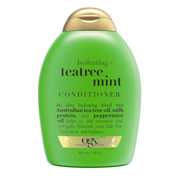 Ogx Hydrating + Tea Tree Mint Conditioner, Nourishing & Invigorating Scalp Conditioner With Tea Tree & Peppermint Oil & Milk Proteins, Paraben-Free, Sulfate-Free Surfactants, 13 Fl Oz