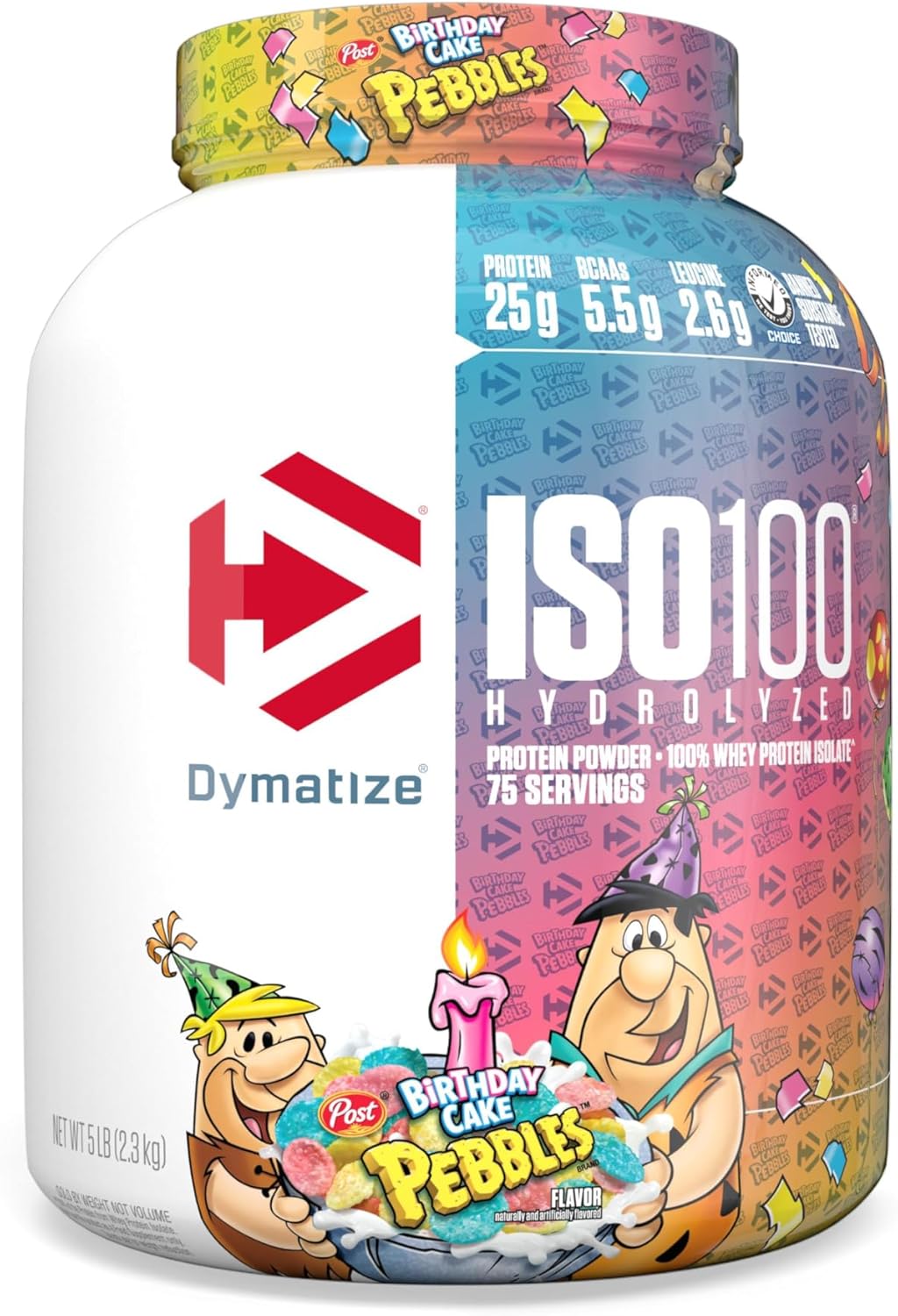 Dymatize Iso100 Hydrolyzed Protein Powder, 100% Whey Isolate Protein, 25G Of Protein, 5.5G Bcaas, Gluten Free, Fast Absorbing, Easy Digesting, Birthday Cake, 5 Pound