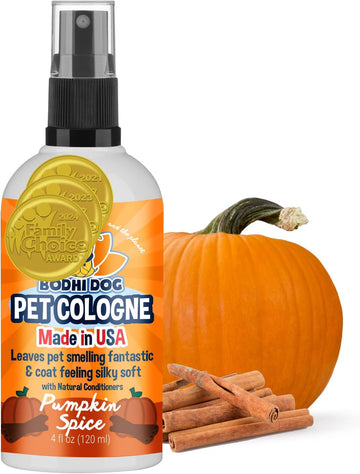 Bodhi Dog Natural Dog Cologne | Premium Scented Deodorizing Body Spray For Dogs & Cats | Neutralizes Strong Odors | Dog Perfume With Natural Dog Conditioner | Made In Usa (Pumpkin Spice, 4 Fl Oz)