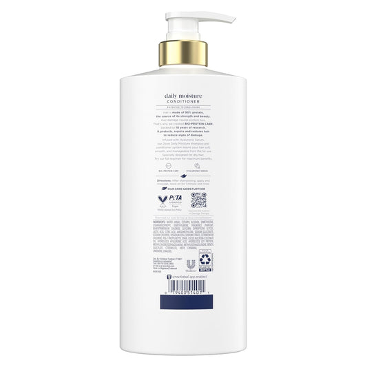 Dove Conditioner Daily Moisture For Dry Hair With Bio-Protein Care Technology And Hyaluronic Serum 28 Fl Oz