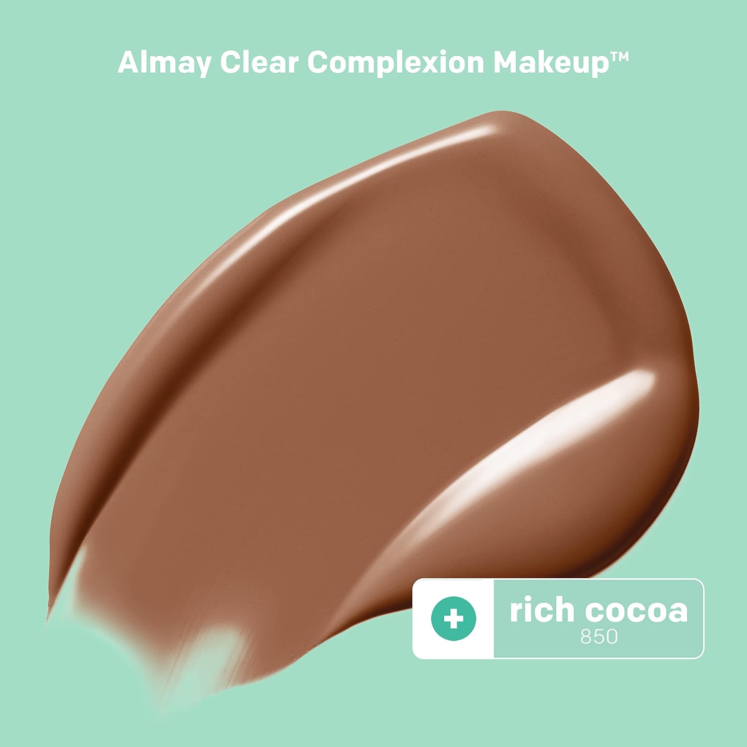 Almay Clear Complexion Acne Foundation Makeup With Salicylic Acid - Lightweight, Medium Coverage, Hypoallergenic, Fragrance-Free, For Sensitive Skin, 850 Rich Cocoa, 1 Fl Oz