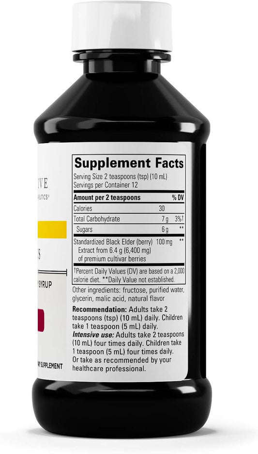Integrative Therapeutics Sambucus Black Elderberry Syrup - Traditional Immune Support Supplement* - With Flavonoid Anthocyanins - Gluten-Free Alternative To Gummies For Adults And Children - 4 Fl Oz