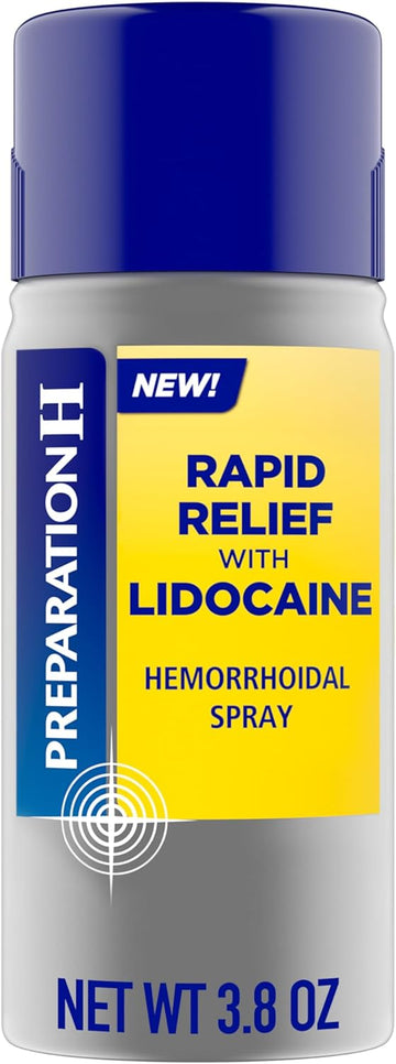 Preparation H Rapid Relief Hemorrhoidal Spray with Lidocaine for Itching, Burning and Pain Relief - 3.8 Oz Bottle