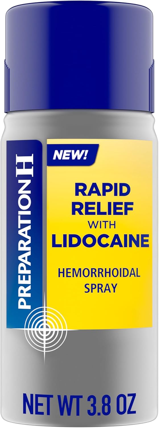 Preparation H Rapid Relief Hemorrhoidal Spray With Lidocaine For Itching, Burning And Pain Relief - 3.8 Oz Bottle