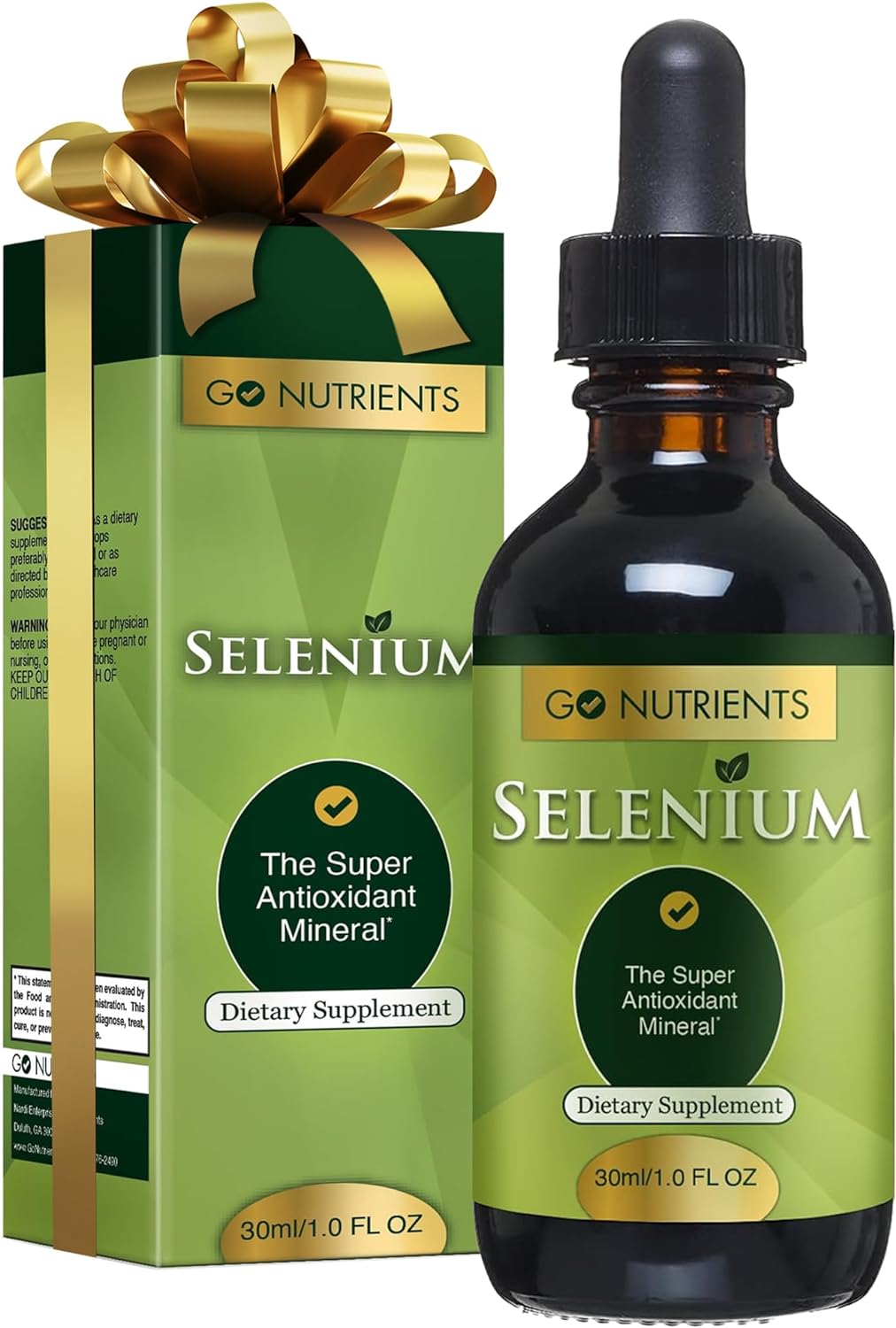 Go Nutrients Selenium 200 mcg Supplement, Yeast-Free Liquid Drops, Sel