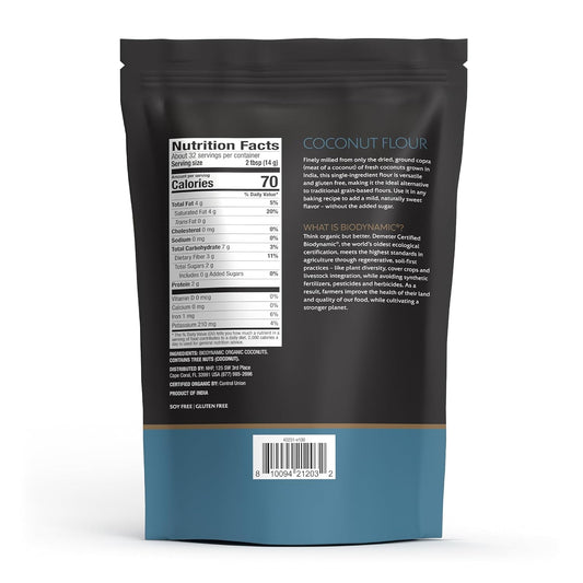 Solspring Biodynamic Organic Coconut Flour, 16 Oz. (454 G), Multi-Purpose, Gluten Free, Certified Usda Organic, Regenerative, Vegan, Soy Free, Dr. Mercola