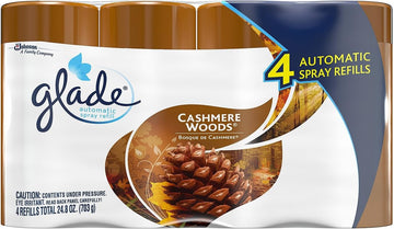 Glade Automatic Spray Air Freshener Refills, Cashmere Woods, 4 - 6.2 Ounce Cans : Health & Household