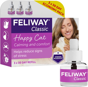 Feliway Classic Comforts Cats, Helps Solve Behavioural Issues And Stress/Anxiety In The Home - 48Ml(Pack Of 3)C23860D