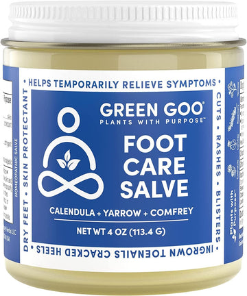 GREEN GOO Foot Care Salve, Reduces Irritation & Provides Pain Relief to Heal & Soothe Your Feet, Great for Hikers, Climbers, Parents & Teachers, 4 Ounce (Pack of 1), 92289