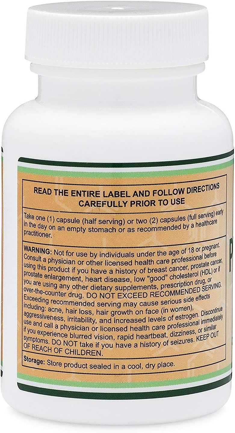 Pregnenolone 100mg per Serving (Converted to Progesterone to Boost Progesterone Levels) - Third Party Tested - 120 Capsules (50mg per Capsule) Non-GMO by Double Wood : Health & Household