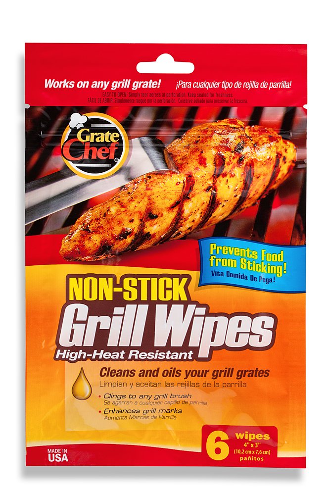 Grate Chef Non-Stick Disposable Grill Wipes, 6 Count : Grill Parts : Patio, Lawn & Garden