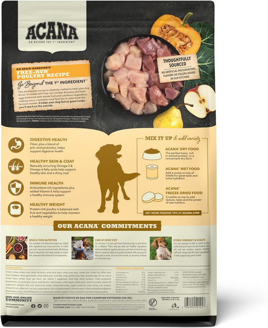 ACANA Grain Free Dry Dog Food, Free-Run Poultry Dog Food Recipe, 4.5lb