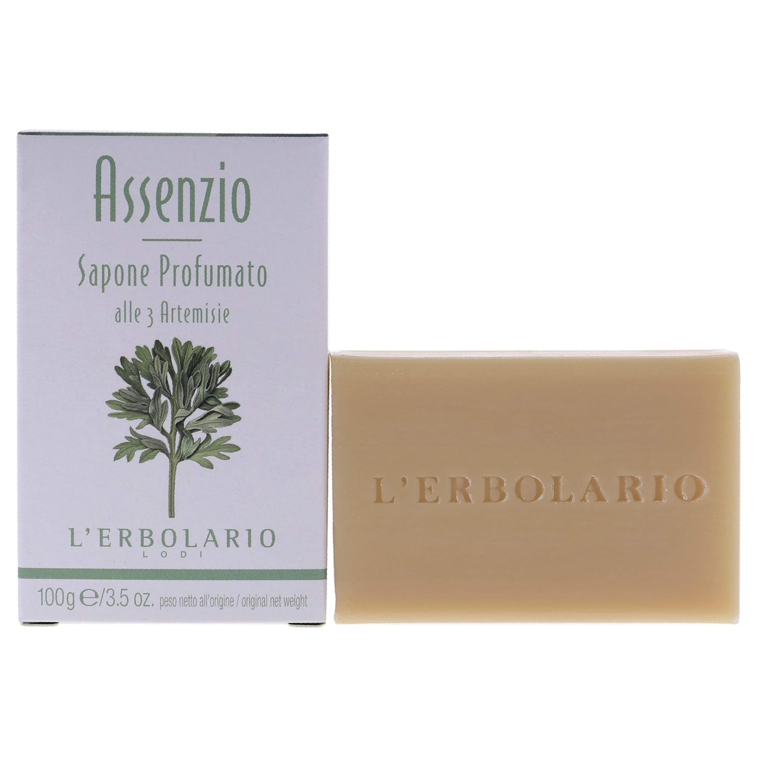 L'Erbolario Absinthium Perfumed Bar Soap - Enriched With All Natural Ingredients And Aromatic Fragrances - Cleanses And Moisturizes Skin - Long Lasting And Creates A Rich, Creamy Lather - 3.5 Oz : Beauty & Personal Care