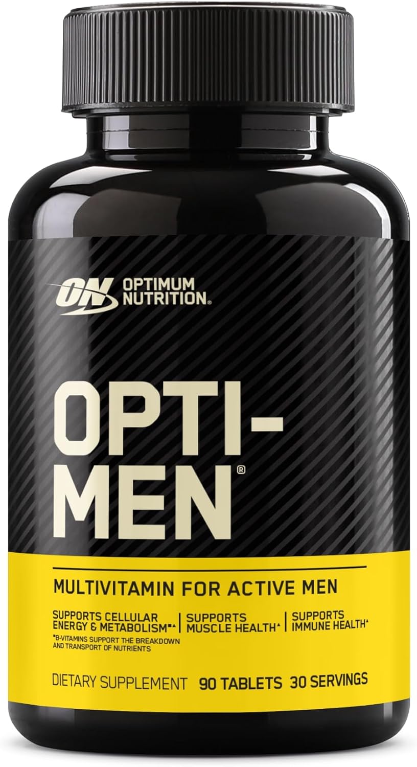 Optimum Nutrition Opti-Men, Vitamin C, Zinc And Vitamin D, E, B12 For Immune Support Mens Daily Multivitamin Supplement, 90 Count (Packaging May Vary)