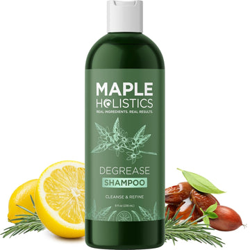 Clarifying Shampoo For Oily Hair And Scalp - Deep Cleansing Shampoo Build Up Remover With Rosemary Oil - Degrease Shampoo For Greasy Hair & Scalp - Vegan Color Safe Sulfate & Paraben Free (8 Fl Oz)