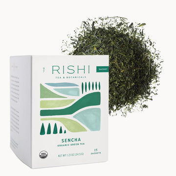 Rishi Tea Sencha Japanese Green Tea - Organic Sachet Bags, Caffeinated, Enjoy Hot Or Iced - 15 Count (Pack Of 1)