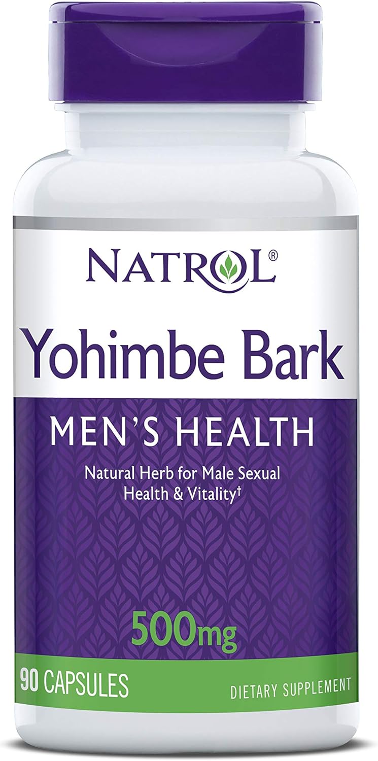 Natrol Yohimbe Bark 500mg, Men's Health, Capsules, 90ct (Pack of 12)