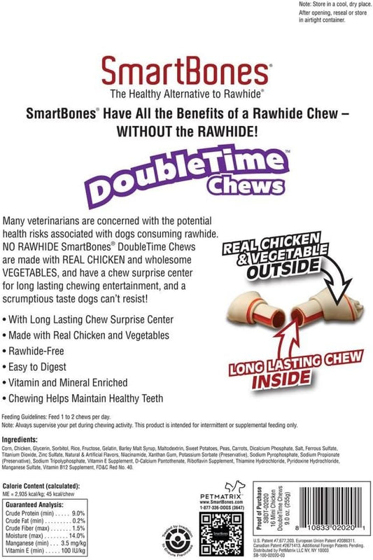 Smartbones Doubletime Chews 16 Count, Mini, Rawhide-Free Chews For Dogs With Long-Lasting Chew Center