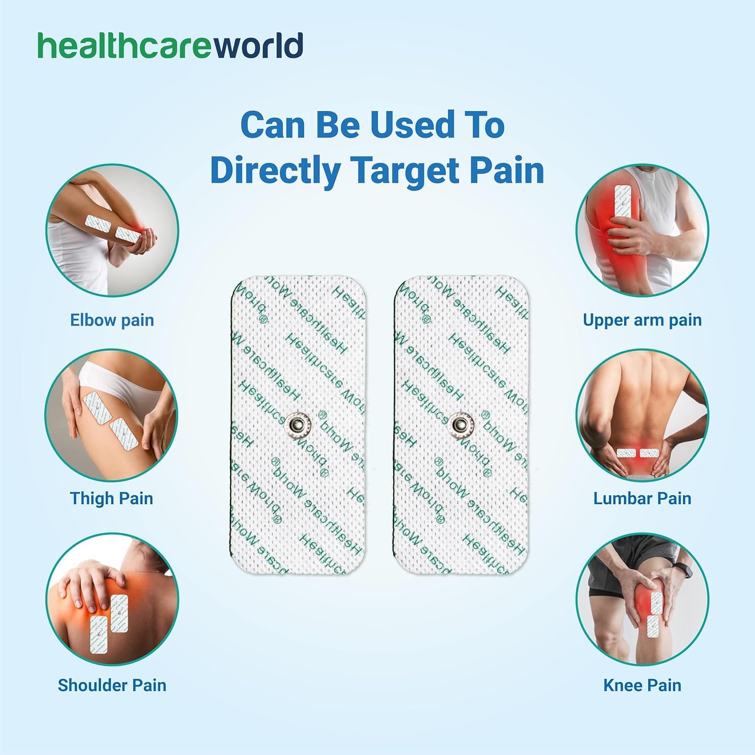 Large TENS Pads with Large 3.9mm Stud for Compex Cefar Easy by Healthcare World Set of 8 : Amazon.co.uk: Health & Personal Care