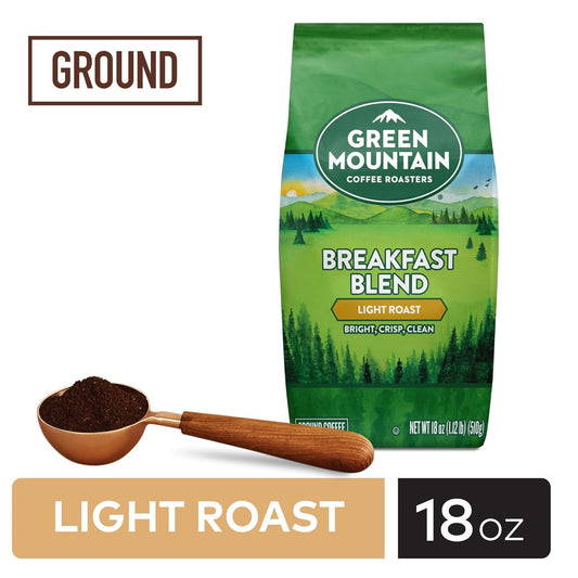 Green Mountain Coffee Roasters Breakfast Blend, Ground Coffee, Bagged 18 oz