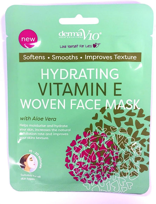 Derma V10 Hydrating Vitamin E Woven Face Mask, Mixed Color