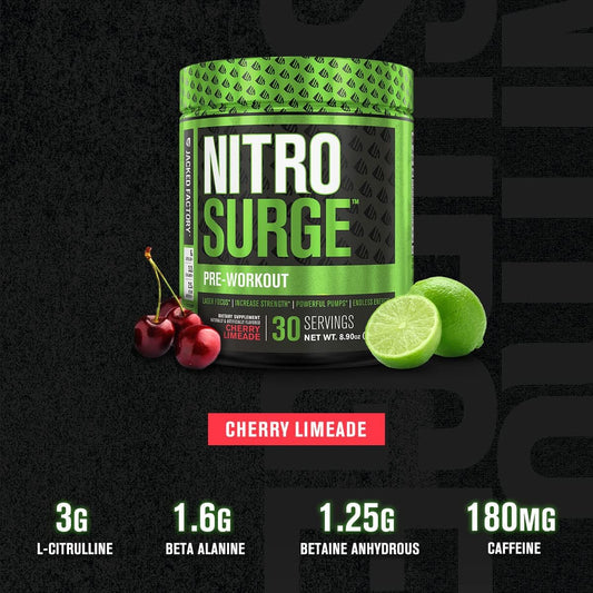 NITROSURGE Pre Workout Supplement - Endless Energy, Instant Strength G