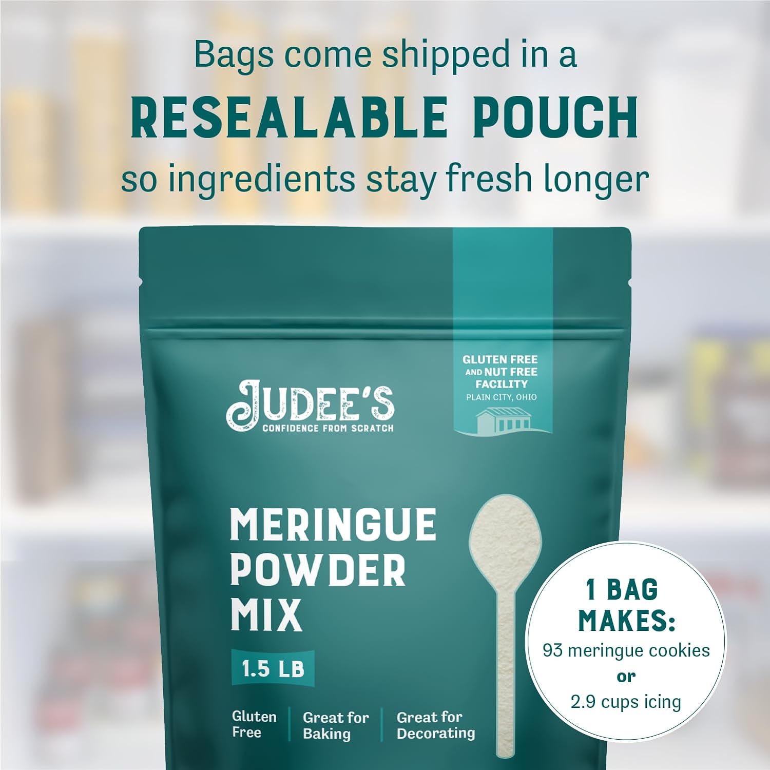 Judee’s Complete Meringue Powder Mix 1.5 lb (24oz) - Great for Baking and Decorating - No Preservatives - Gluten-Free and Nut-Free - Make Meringue Cookies, Pies, Frosting, and Royal Icing : Grocery & Gourmet Food