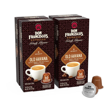 Don Francisco’s Old Havana Espresso Capsules, 40-Count Aluminum Recyclable Pods, Intensity 8, Compatible with Original Nespresso Machines