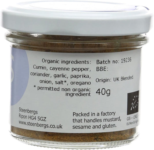 Steenbergs Organic Fajita Seasoning Standard Jar 40G