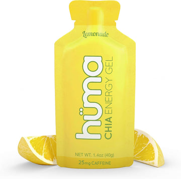 Huma Chia Energy Gel, Lemonade, 12 Gels, 1X Caffeine - Premier Sports Nutrition For Endurance Exercise
