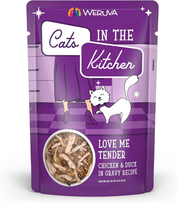 Weruva Cats In The Kitchen, Love Me Tender With Chicken & Duck In Gravy Cat Food, 3Oz Pouch (Pack Of 12)