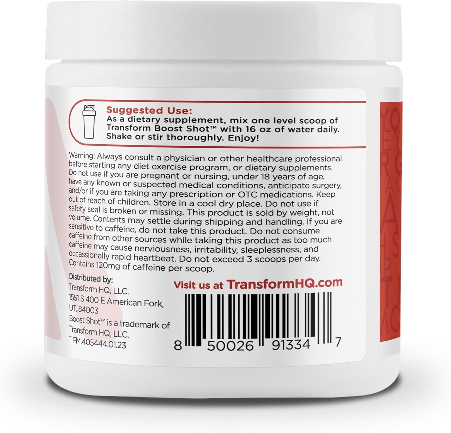 TransformHQ Everyday Boost Shot 28 Servings (Fruit Punch) - Non-GMO, G