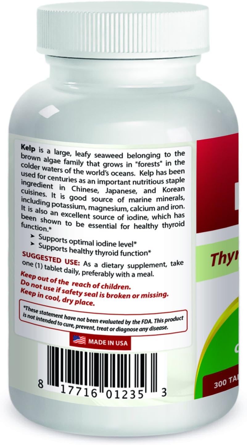 Best Naturals Kelp Supplement 150 Mcg Tablet, 300 Count
