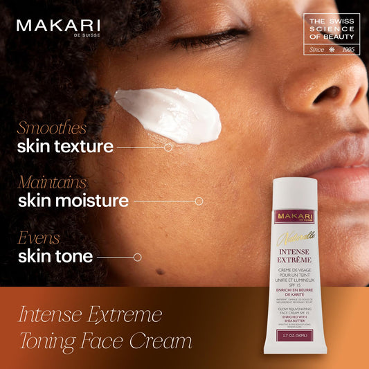 Makari Naturalle Intense Extreme Brightening Face Cream (1.7 Oz) | Anti-Aging And Brightening Treatment For Acne Scars, Stretch Marks And Wrinkles | Moisturizer For Dry Skin With Shea Butter And Spf 16