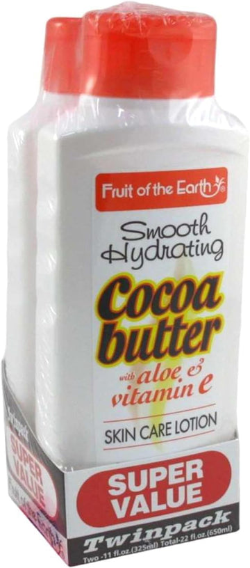 Fruit Of Earth Bogo Lotion Cocoa Butter With Aloe & Vitamin-E 11 Oz. (Twin Pack)