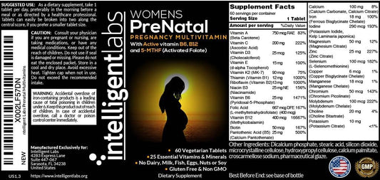 Intelligent Labs Women'S Prenatal Multivitamin, 25 Essential Pregnancy Vitamins And Minerals, With 5-Mthf Activated Folate, Active B12 And B6, Easy-To-Take, 2 Months Supply