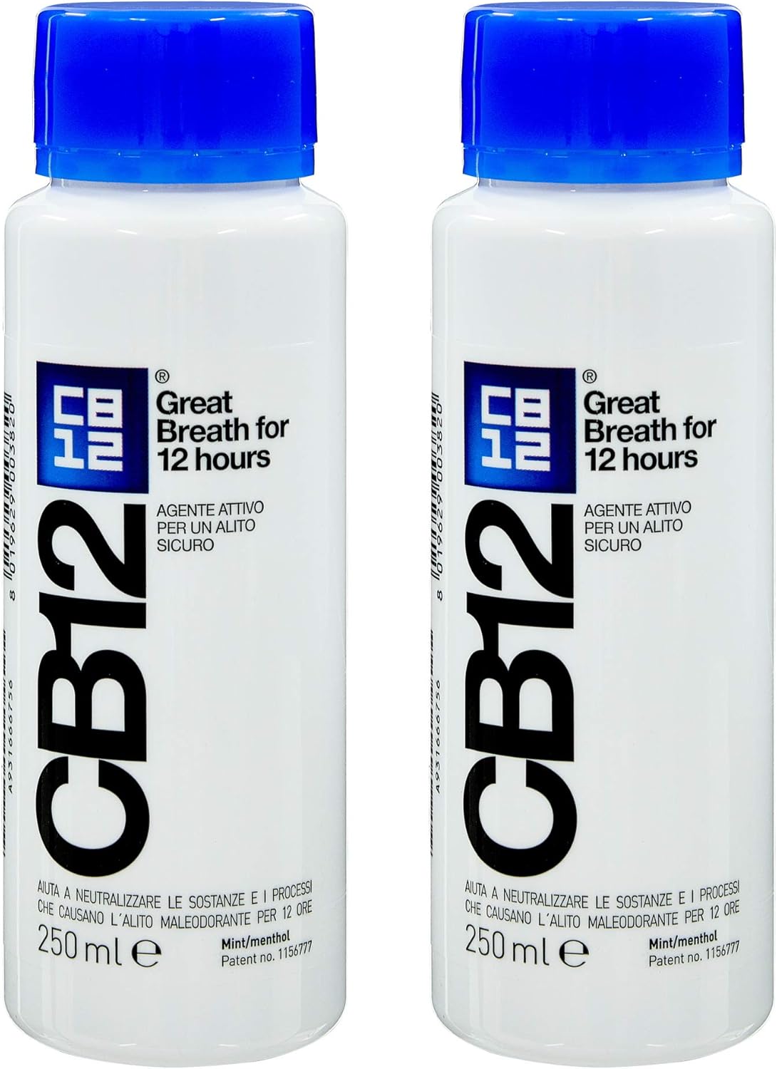 CB12 Mint Menthol Safe Breath Mouthwash (250ml) - Pack of 2 by Grocery