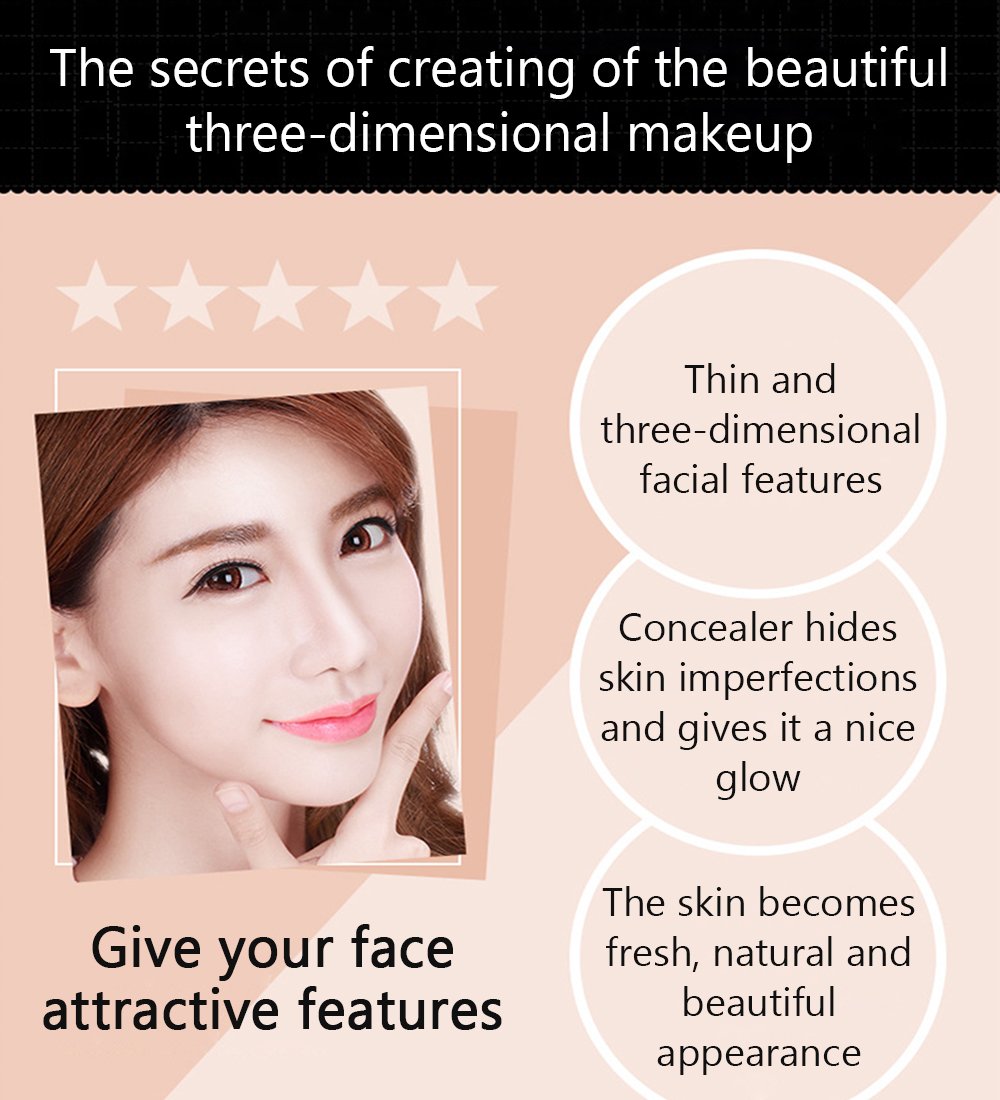 Bioaqua Play 109 Face Stick Contour Duo 2 In 1 Highlighter Rotating Pencil Beautiful Glow Natural Colors Two-Step Face Makeup 3 Kind (#01 Natural Color/Deep Coffee) : Beauty & Personal Care