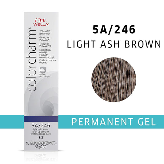 Colorcharm Permanent Gel, Hair Color For Gray Coverage, 5A Light Ash Brown