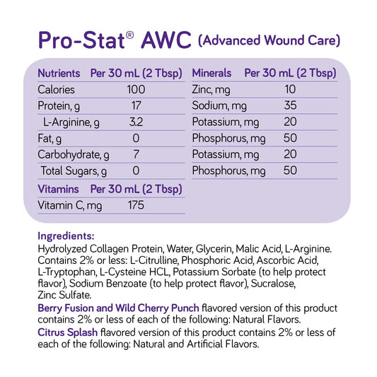 Pro-Stat Advanced Wound Care (Awc), Concentrated Liquid Protein Medical Food - Citrus Splash Punch Flavor, 30 Fl Oz Bottle (Case Of 4)