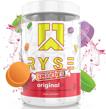 Ryse Loaded Pre Workout Powder Supplement for Men & Women | Pumps, Energy, Focus | Beta Alanine + Citrulline | 390mg Caffeine | 30 Servings (Smarties Original)