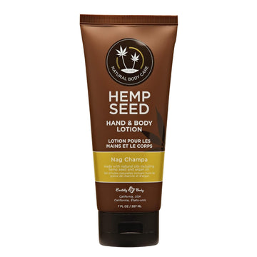 Hemp Seed Hand & Body Lotion, Nag Champa Scent - 7 Fl Oz - Soothe Dry Skin - Argan Oil, Hemp Seed Oil - Light, Non-Greasy Formula - Vegan & Cruelty Free