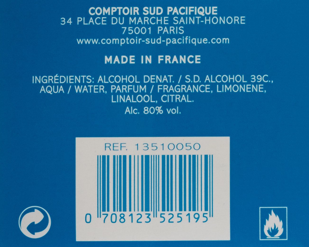 Comptoir Sud Pacifique Eau De Toilette Spray, Aqua Motu, 3.3 Fl Oz : Beauty & Personal Care