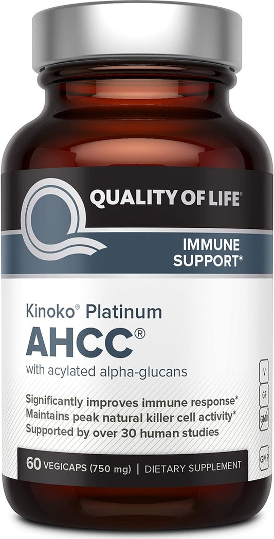 Quality of Life Immune Bundle - Fight Both with Kinoko Platinum AHCC Mushroom Extract and Microactive Curcumin SR