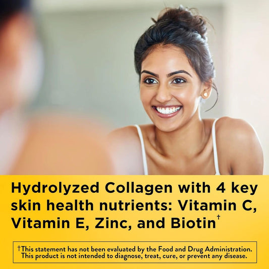 Nature Made Collagen Gummies With Vitamin C, Zinc And Biotin, Hydrolyzed Collagen Peptides Supplement For Healthy Skin Support, 60 Gummies, 60 Day Supply
