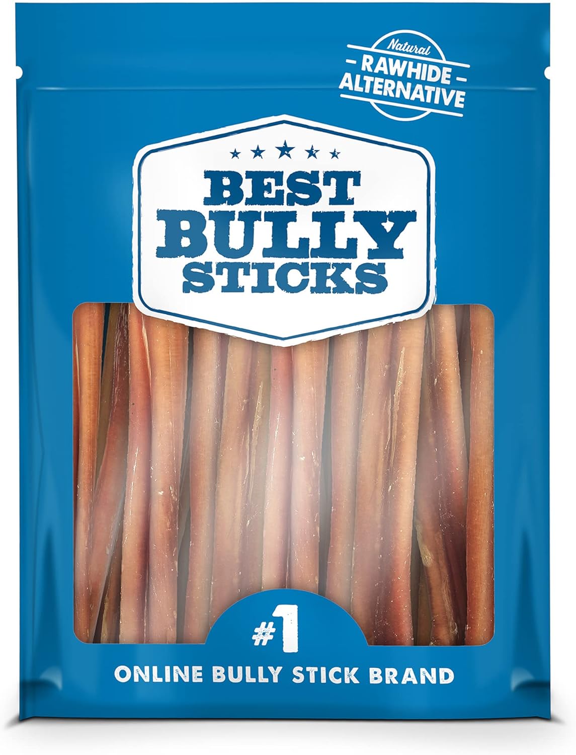 Best Bully Sticks 6 Inch All-Natural Bully Sticks for Dogs - 6” Fully Digestible, 100% Grass-Fed Beef, Grain and Rawhide Free | 15 Pack