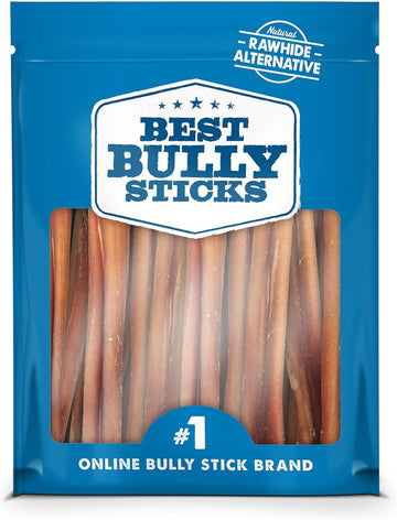 Best Bully Sticks 6 Inch All-Natural Bully Sticks For Dogs - 6” Fully Digestible, 100% Grass-Fed Beef, Grain And Rawhide Free | 15 Pack