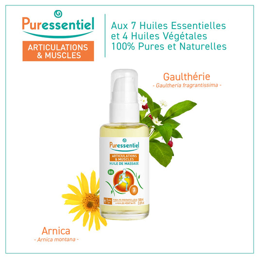 Muscle Relaxing Organic Massage Oil - Arnica and Wintergreen by Puress